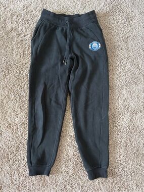 lululemon athletica Black Jogger Sweatpants with Blue Badge